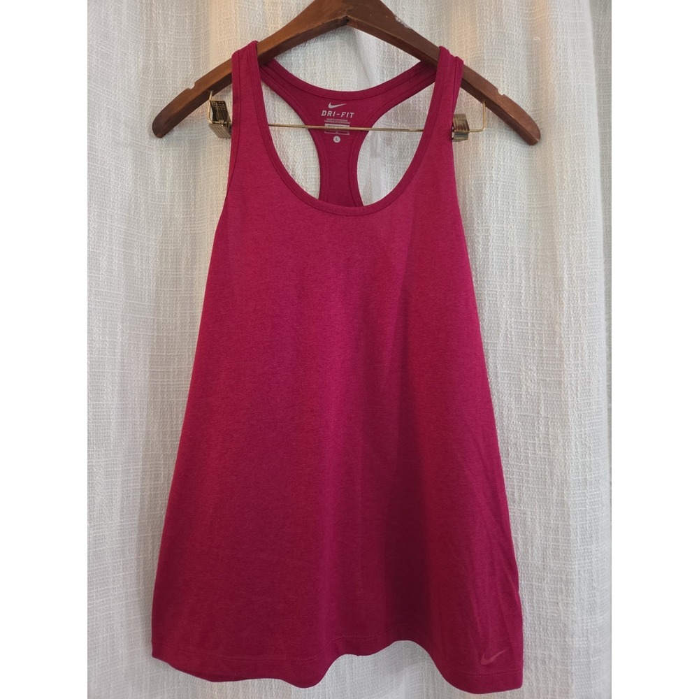 Nike Tank Active Top Size Large Pink Racerback Athletic Shirt Cotton Blend